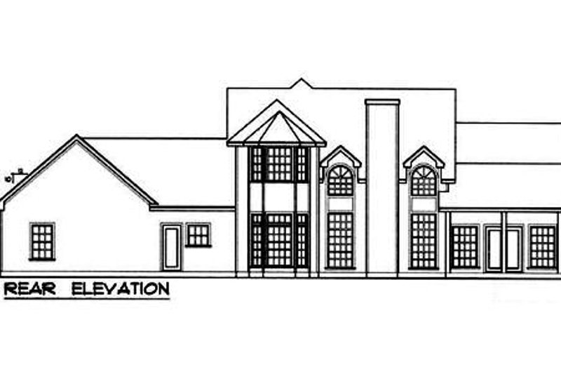 Architectural House Design - Exterior - Rear Elevation for Country House Plan #40-128 - 3 bed, 2.5 bath