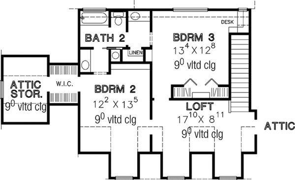 House Design - Country Floor Plan - Upper Floor Plan #472-355