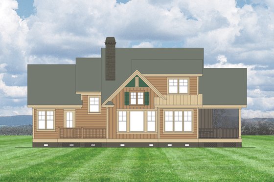 Exterior - Rear Elevation for Craftsman House Plan #929-933 - 3 bed, 3 bath