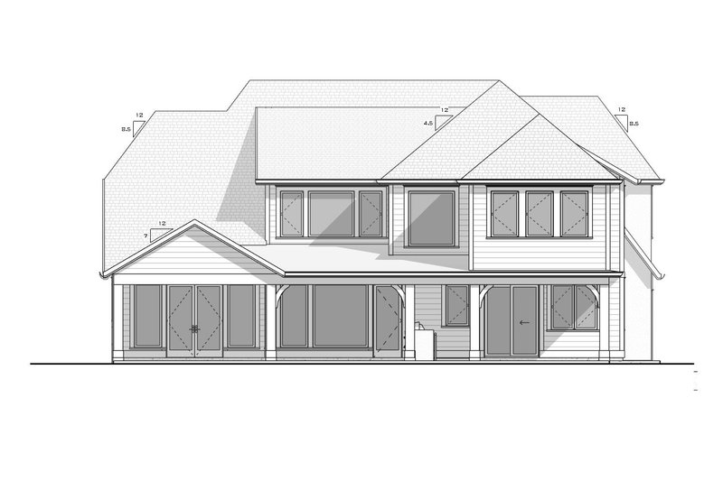 House Design - Exterior - Rear Elevation for European House Plan #1086-21 - 5 bed, 5 bath