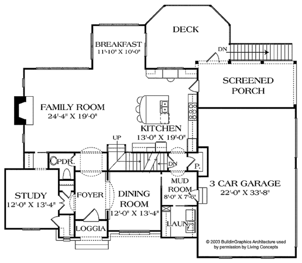 Architectural House Design - Country Floor Plan - Main Floor Plan #453-166