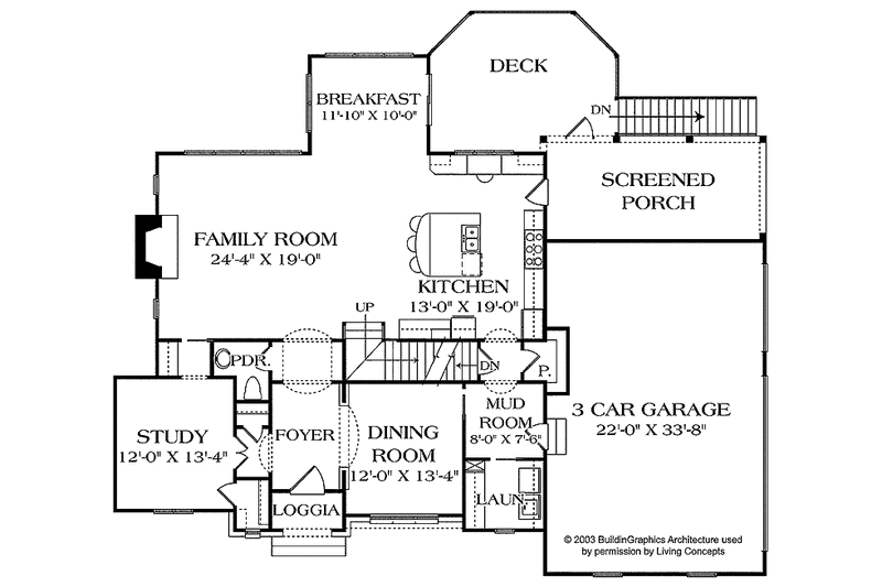 Home Plan - Floor Plan - Main Floor for Country House Plan #453-166 - 4 bed, 4.5 bath