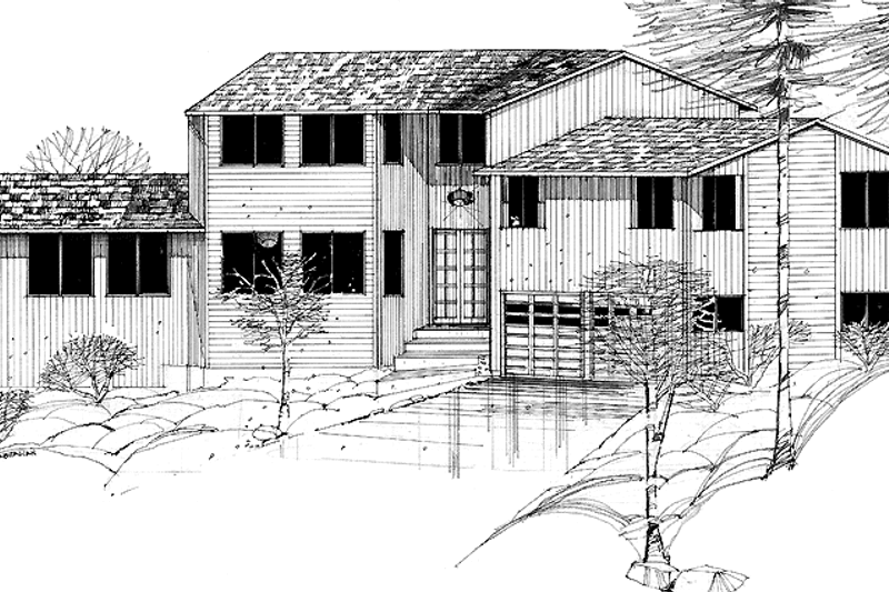 Dream House Plan - Contemporary Exterior - Front Elevation Plan #60-880
