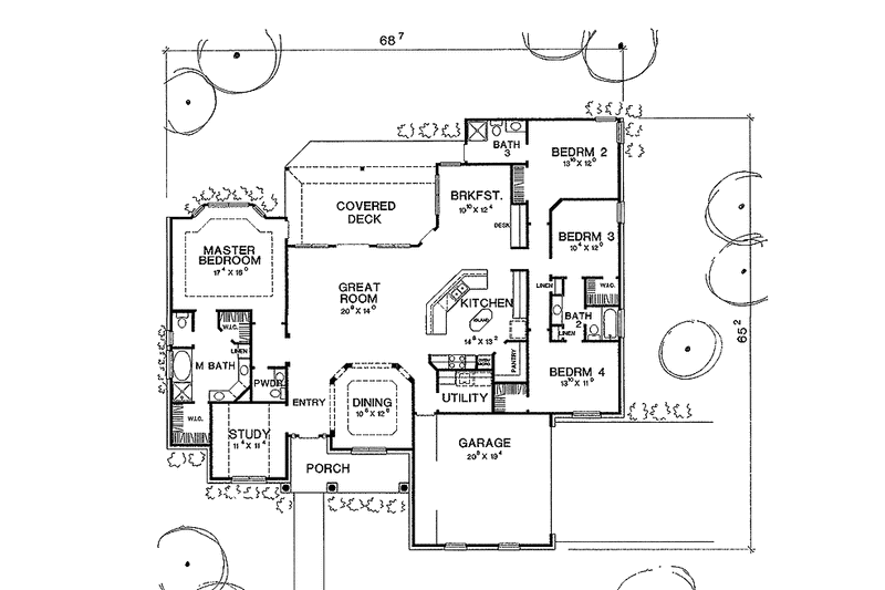 Home Plan - Floor Plan - Main Floor for Country House Plan #472-169 - 4 bed, 3.5 bath