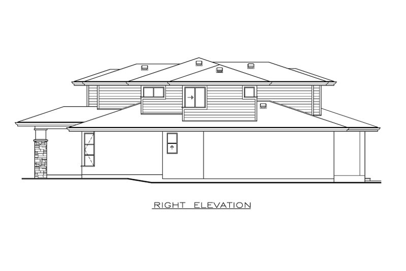 Architectural House Design - Exterior - Other Elevation for Prairie House Plan #1100-52 - 4 bed, 3 bath