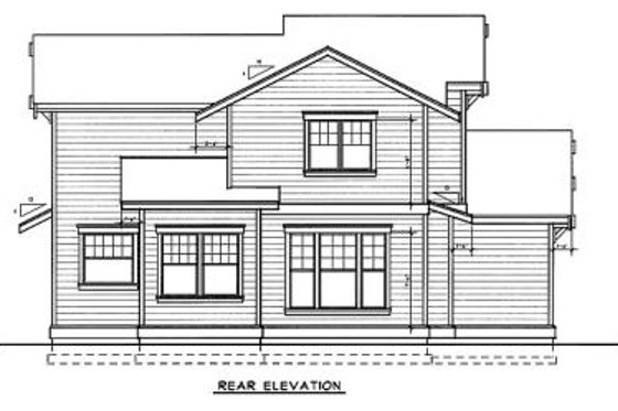 Exterior - Rear Elevation for Bungalow House Plan #94-206 - 4 bed, 2.5 bath