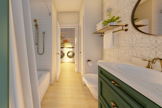 Interior - Bathroom 1 for Farmhouse House Plan #126-258 - 2 bed, 2 bath