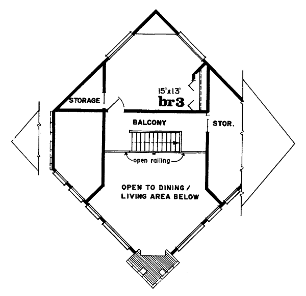 Contemporary Floor Plan - Upper Floor Plan #47-362