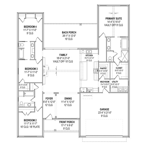 Cottage Floor Plan - Main Floor Plan #1096-98