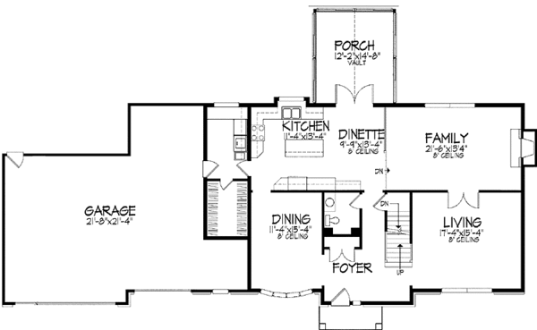 Architectural House Design - Tudor Floor Plan - Main Floor Plan #51-936