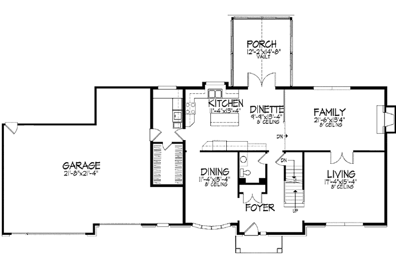 Home Plan - Floor Plan - Main Floor for Tudor House Plan #51-936 - 4 bed, 3.5 bath