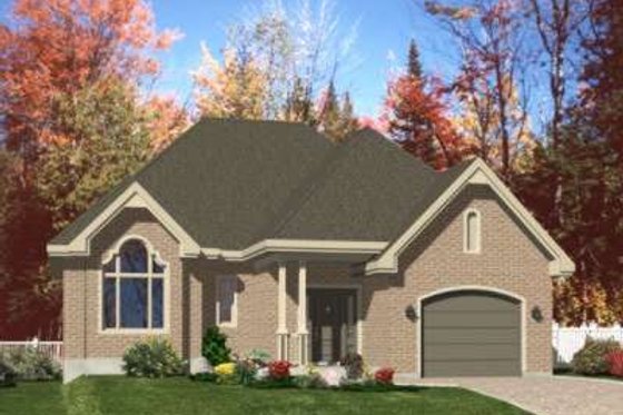 Exterior - Front Elevation for European House Plan #138-105 - 2 bed, 2 bath