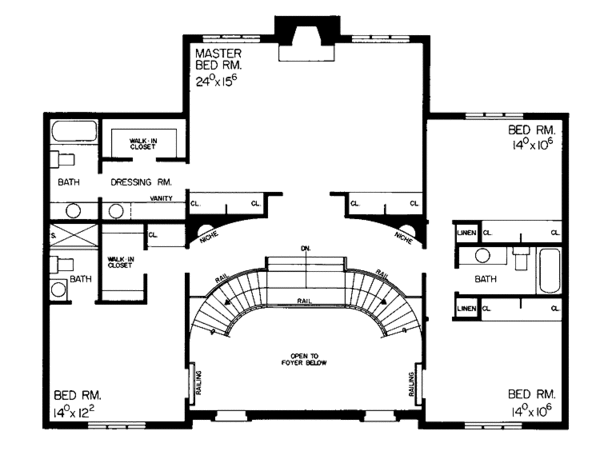 House Blueprint - Country Floor Plan - Upper Floor Plan #72-646