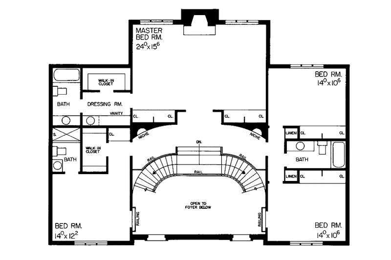 Home Plan - Floor Plan - Upper Floor for Country House Plan #72-646 - 4 bed, 3 bath