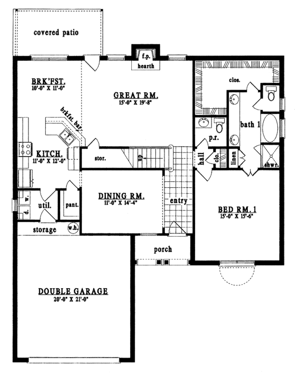 House Plan Design - European Floor Plan - Main Floor Plan #42-483