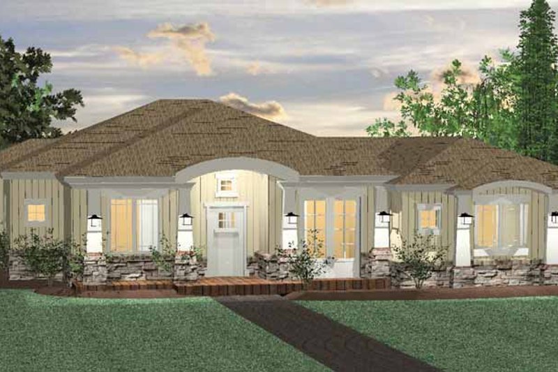 Architectural House Design - Prairie Exterior - Front Elevation Plan #937-28