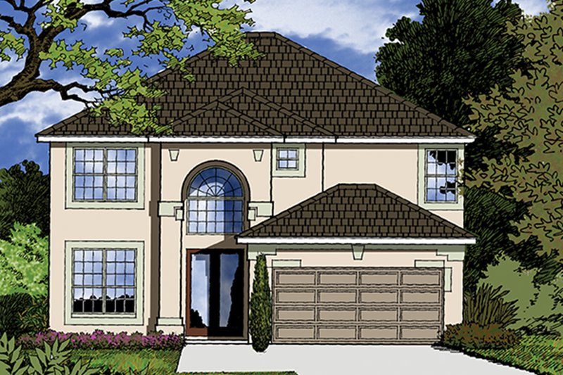 Home Plan - Mediterranean Exterior - Front Elevation Plan #417-834