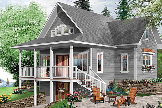 Exterior - Rear Elevation 3 for Traditional House Plan #23-2609 - 4 bed, 3 bath