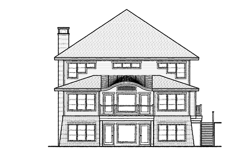 Home Plan - Exterior - Rear Elevation 4 for Prairie House Plan #928-226 - 3 bed, 2.5 bath