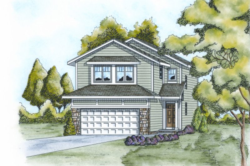 Architectural House Design - Traditional Exterior - Front Elevation Plan #20-2102