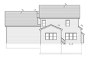 Exterior - Rear Elevation for Colonial House Plan #1010-33 - 3 bed, 2.5 bath