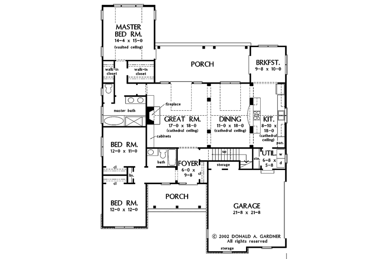 Dream House Plan - Floor Plan - Main Floor for Country House Plan #929-674 - 3 bed, 2 bath