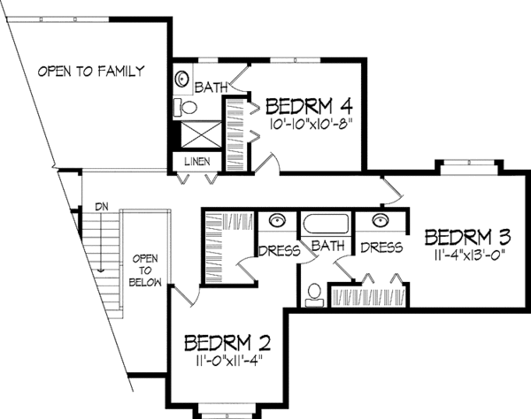 Architectural House Design - Country Floor Plan - Upper Floor Plan #51-938