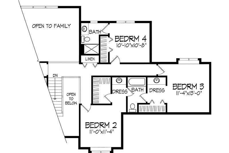Architectural House Design - Floor Plan - Upper Floor for Country House Plan #51-938 - 4 bed, 3.5 bath