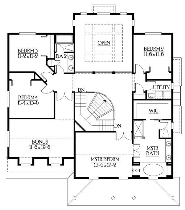 Dream House Plan - Country Floor Plan - Upper Floor Plan #132-438