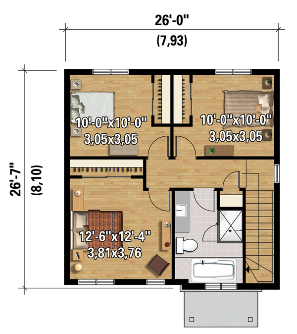 Contemporary Floor Plan - Upper Floor Plan #25-4328