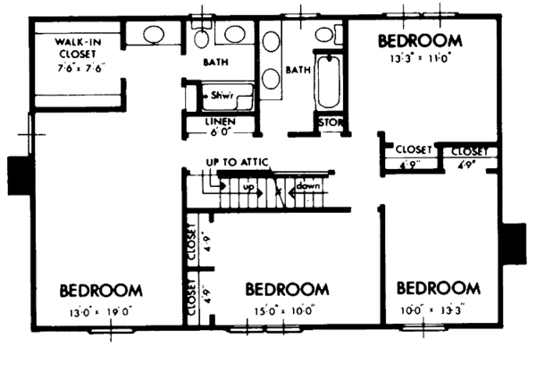 Home Plan - Country Floor Plan - Upper Floor Plan #320-1507