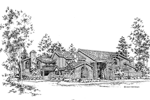 House Plan Design - Exterior - Front Elevation for Mediterranean House Plan #952-180 - 5 bed, 4 bath