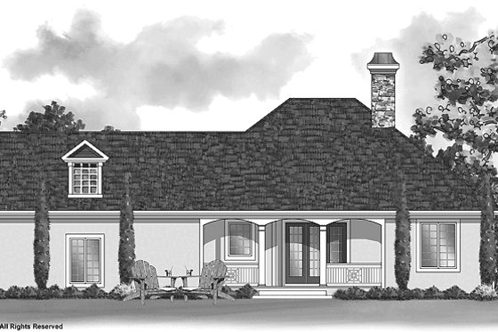 Exterior - Rear Elevation for Country House Plan #930-254 - 3 bed, 2 bath