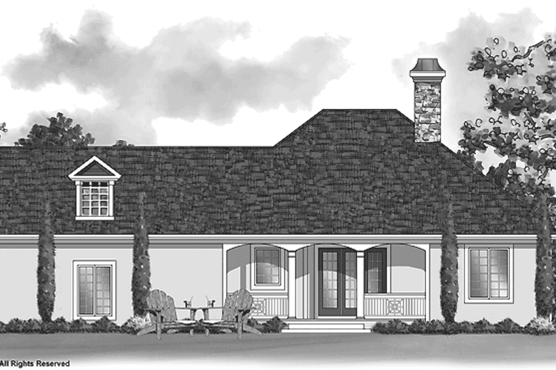 Home Plan - Exterior - Rear Elevation for Country House Plan #930-254 - 3 bed, 2 bath