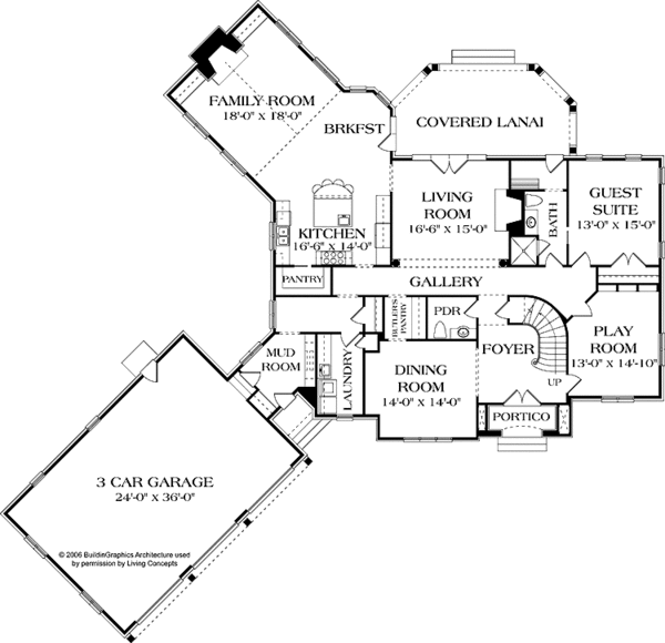 House Plan Design - European Floor Plan - Main Floor Plan #453-587