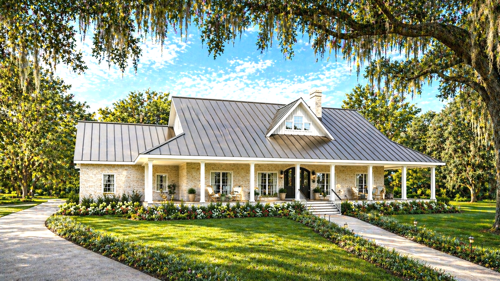 Exterior - Front Elevation for Country House Plan #44-259 - 3 bed, 2 bath