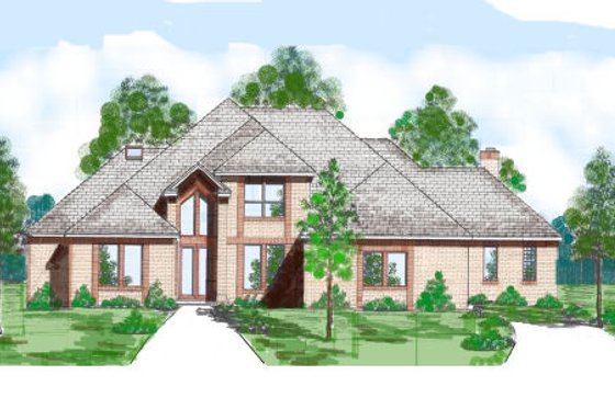 Exterior - Front Elevation for Modern House Plan #52-231 - 4 bed, 4.5 bath