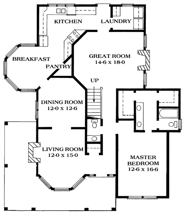 Architectural House Design - Victorian Floor Plan - Main Floor Plan #1014-25