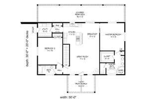 Floor Plan - Main Floor for Country House Plan #932-347 - 2 bed, 2 bath
