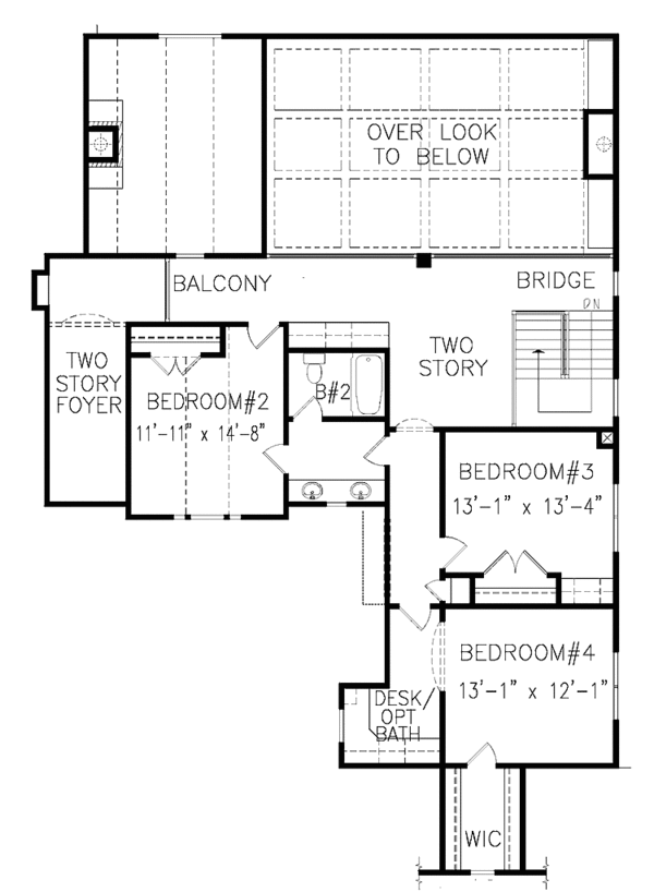 Home Plan - Craftsman Floor Plan - Upper Floor Plan #54-274