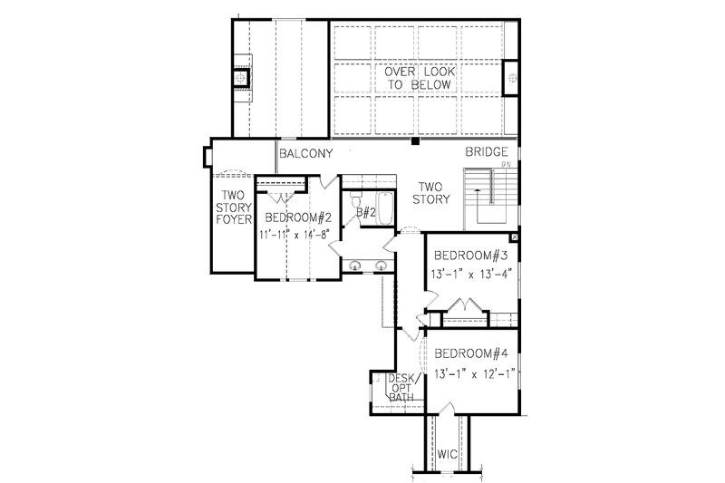 Home Plan - Floor Plan - Upper Floor for Craftsman House Plan #54-274 - 4 bed, 2.5 bath