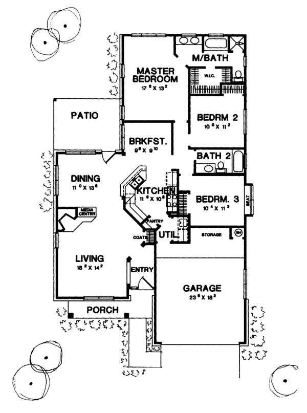 House Design - Ranch Floor Plan - Main Floor Plan #472-25