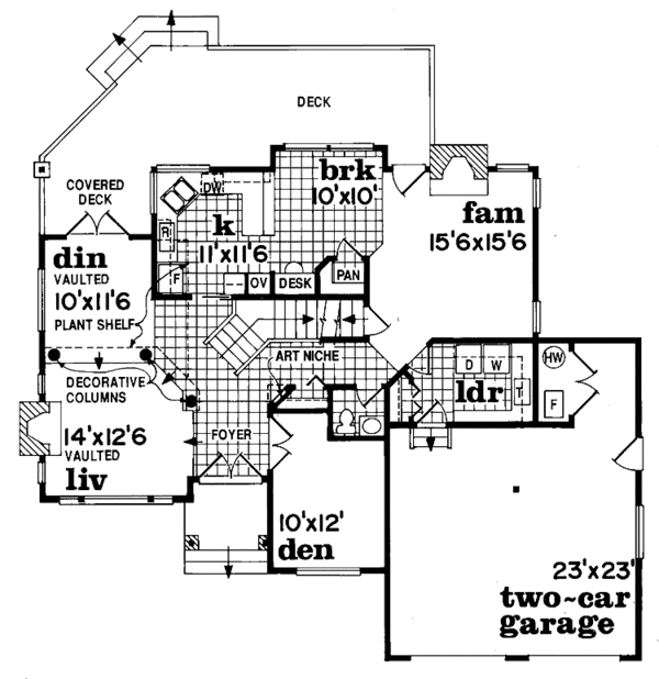 House Blueprint - Traditional Floor Plan - Main Floor Plan #47-1013