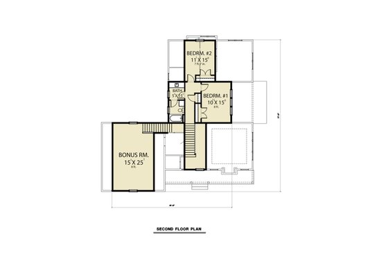Floor Plan - Upper Floor for Farmhouse House Plan #1070-87 - 3 bed, 2.5 bath