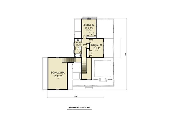 Farmhouse Floor Plan - Upper Floor Plan #1070-87