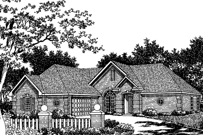 House Blueprint - Exterior - Front Elevation 3 for Traditional House Plan #952-105 - 3 bed, 2 bath