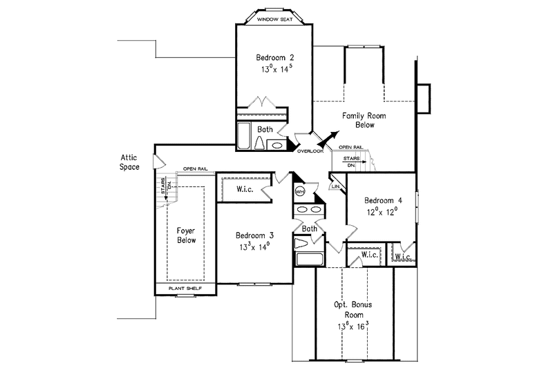 House Blueprint - Floor Plan - Upper Floor for European House Plan #927-359 - 4 bed, 3.5 bath