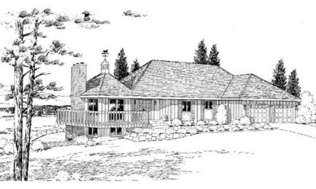 Exterior - Front Elevation 2 for Modern House Plan #312-410 - 5 bed, 3 bath