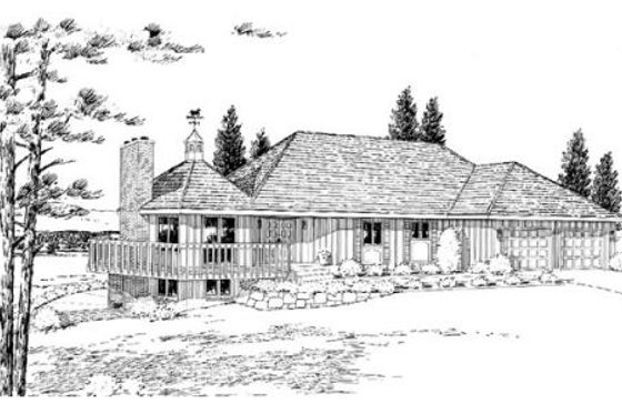 Exterior - Front Elevation for Modern House Plan #312-410 - 5 bed, 3 bath