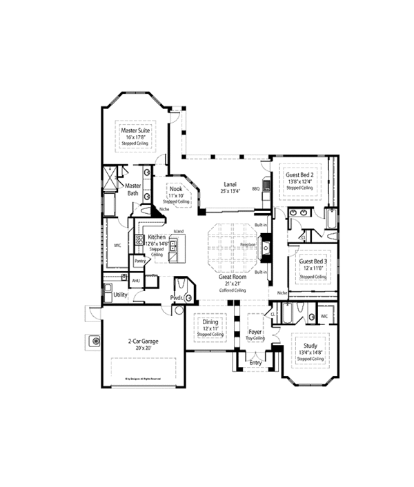 House Design - Country Floor Plan - Main Floor Plan #938-50